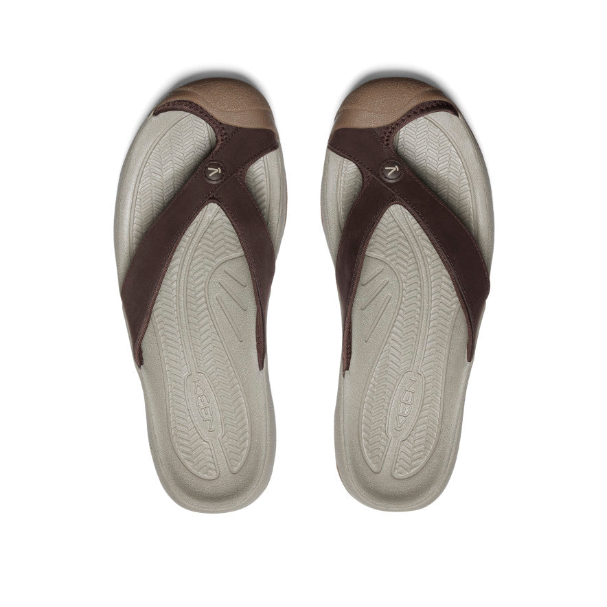 Men's Waimea Leather Flip-Flop Java/Plaza Taupe / Keen