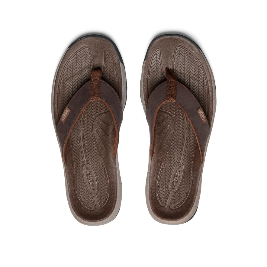 Men's Kona Leather Flip-Flop Java/Dark Earth / Keen