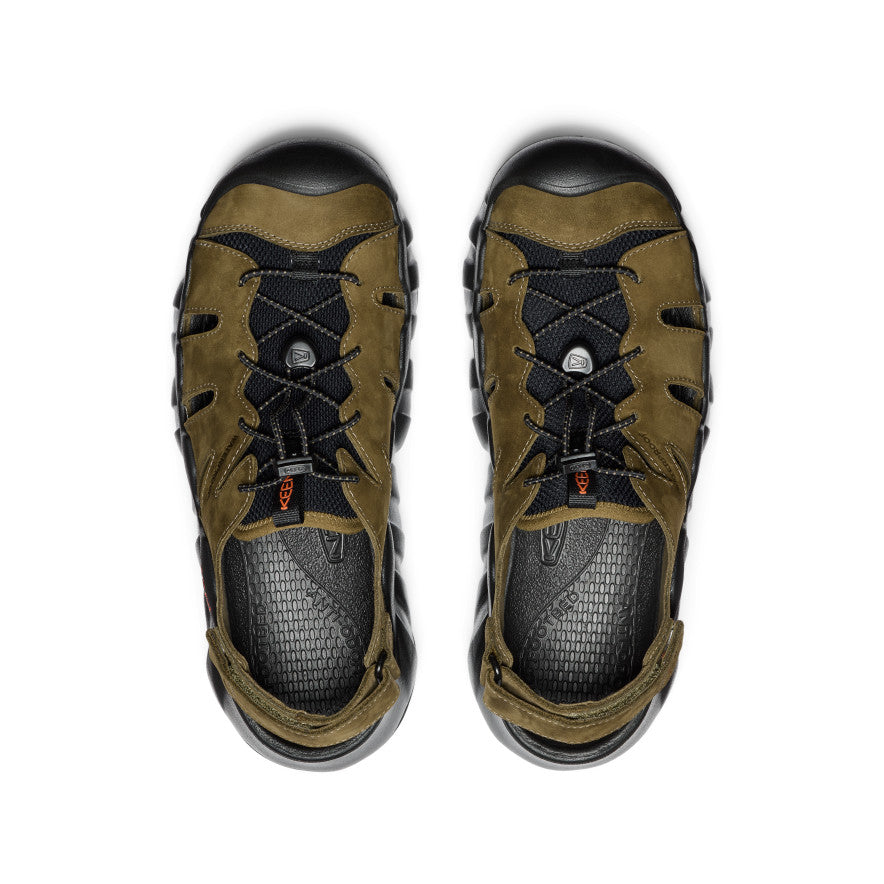 Men's Hyperport Fisherman Leather Sandal Dark Olive/Black / Keen