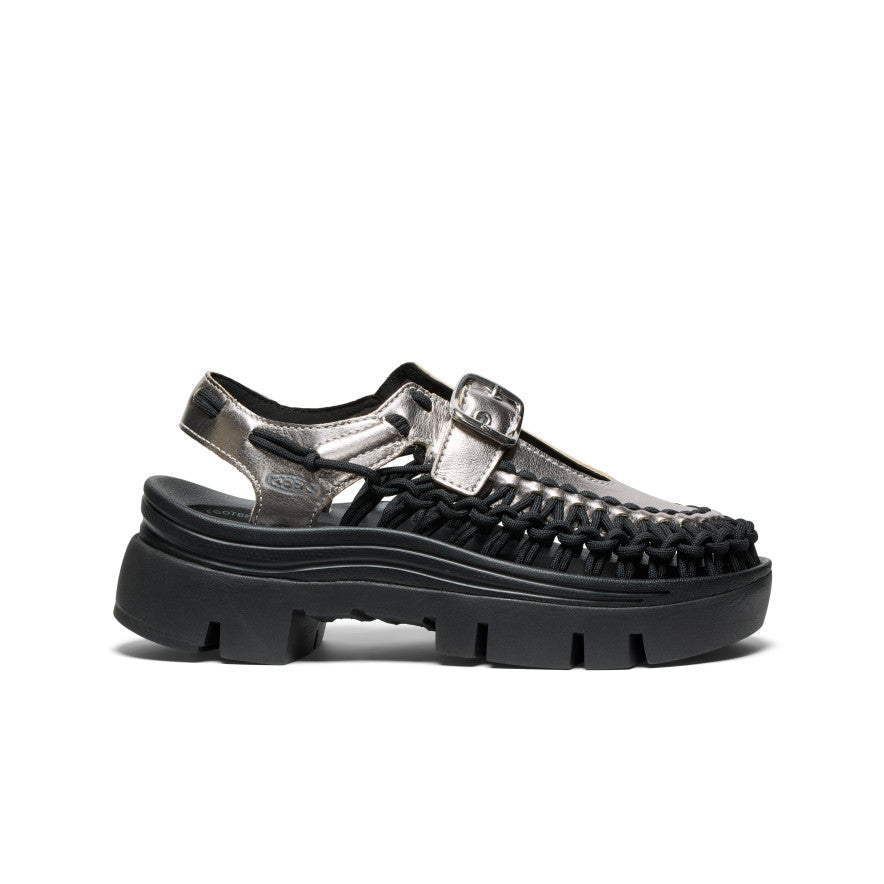 All Gender UNEEK PLT Mary Jane Sneaker Silver/Black / Keen