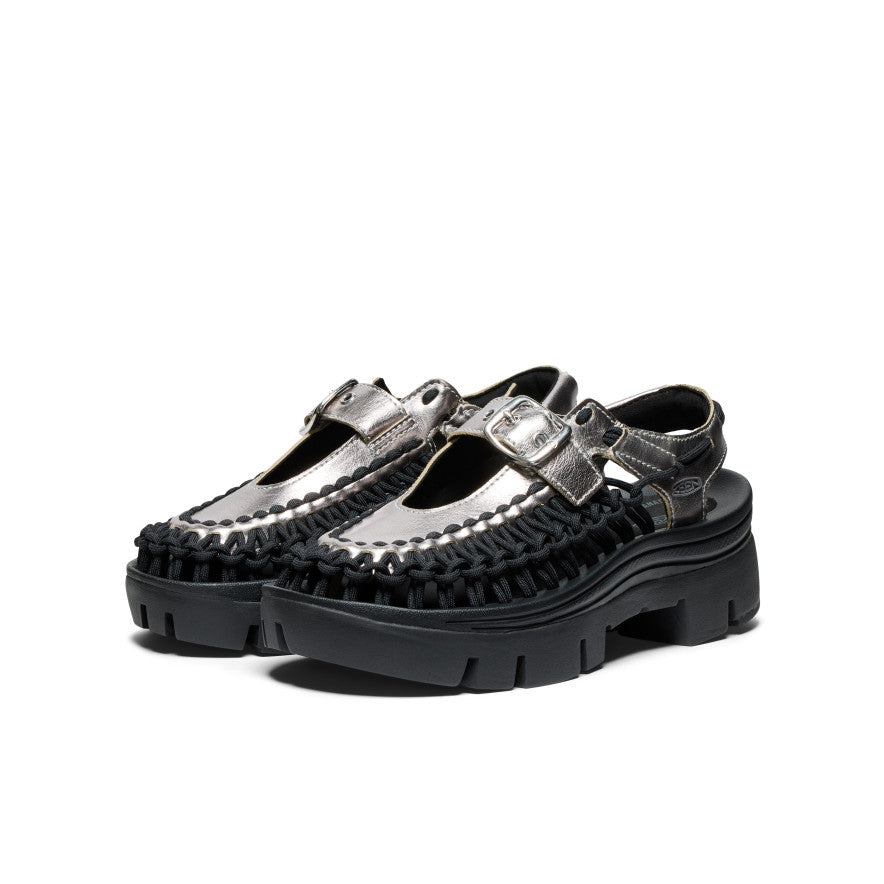 All Gender UNEEK PLT Mary Jane Sneaker Silver/Black / Keen