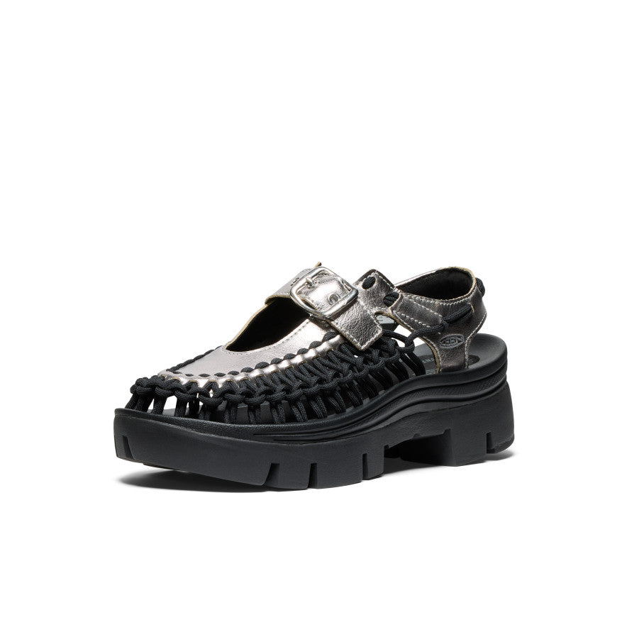 All Gender UNEEK PLT Mary Jane Sneaker Silver/Black / Keen
