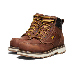 Men's Cincinnati 6" Waterproof 90° Heel Boot (Carbon Toe) Tuscan Red/Sandshell / Keen