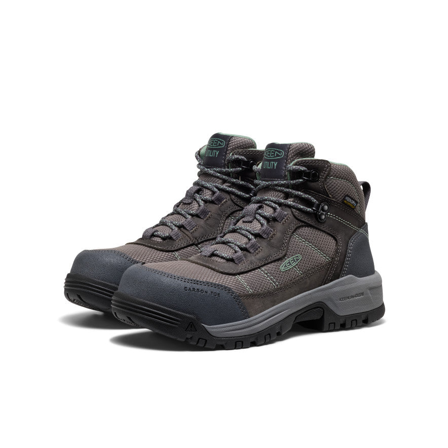 Women's Skokie Waterproof Work Boot (Carbon Toe) Magnet/Black / Keen