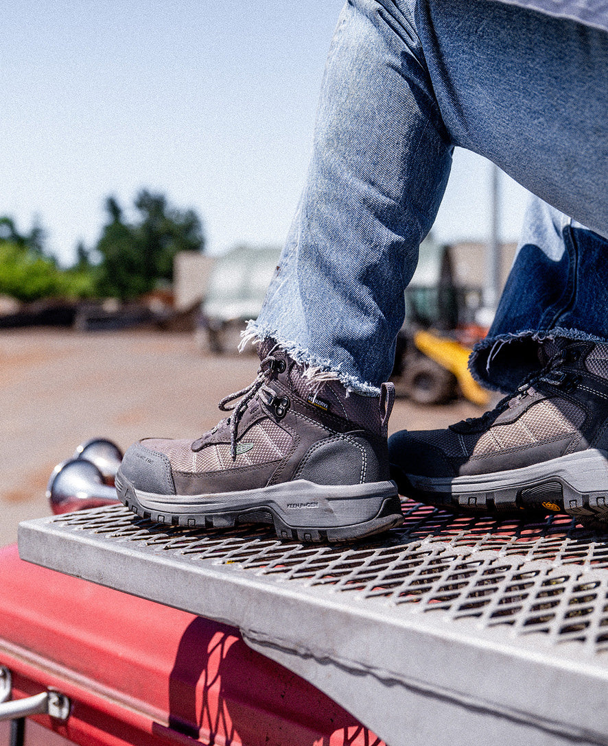 Women's Skokie Waterproof Work Boot (Carbon Toe) Magnet/Black / Keen