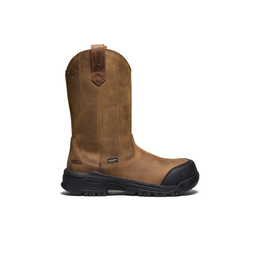 Women's Evanston Pull-On Waterproof Boot (Carbon Toe) Bison/Black / Keen