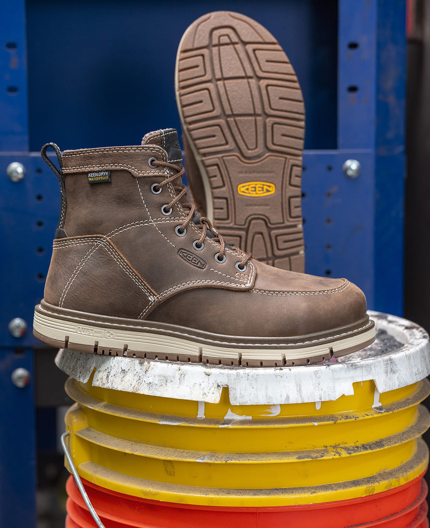 Women's San Jose 6" Waterproof Boot (Aluminum Toe) Cascade Brown/Gum / Keen
