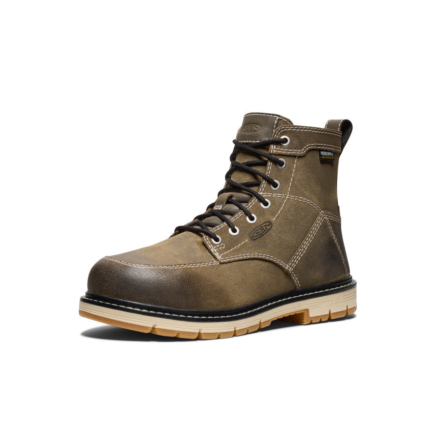 Women's San Jose 6" Waterproof 90° Heel Boot (Aluminum Toe) Steel Grey/Gum / Keen
