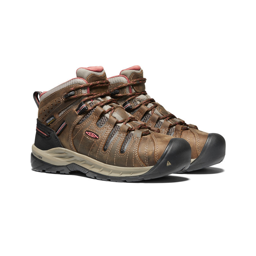 Women's Flint II Waterproof Boot (Soft Toe) Cascade Brown/Brick Dust / Keen