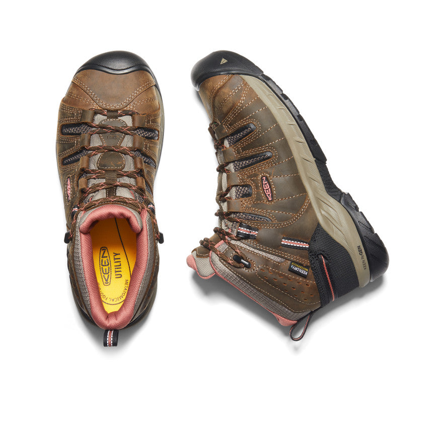 Women's Flint II Waterproof Boot (Soft Toe) Cascade Brown/Brick Dust / Keen