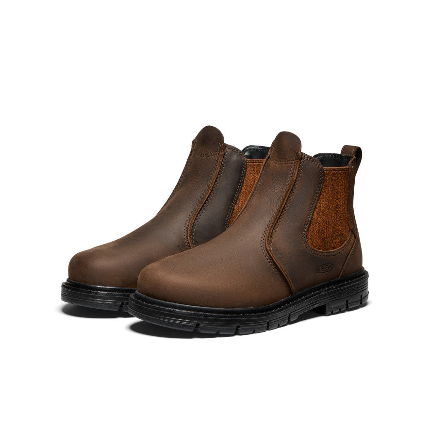 Women's San Jose Chelsea 90° Heel Boot (Aluminum Toe) Cascade Brown/Black / Keen
