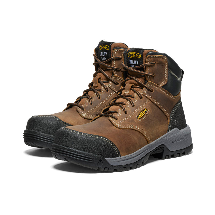 Women's Evanston 6" ESD Boot (Carbon Toe) Bison/Black / Keen