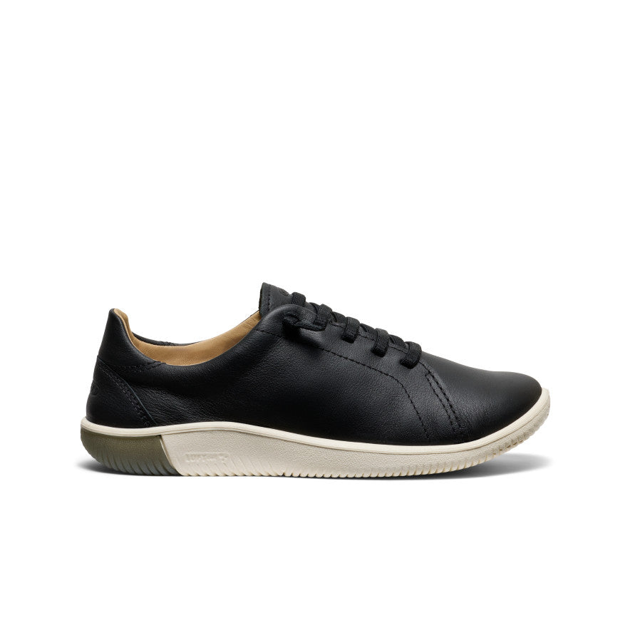 Women's KNX Leather Sneaker Black/Star White / Keen