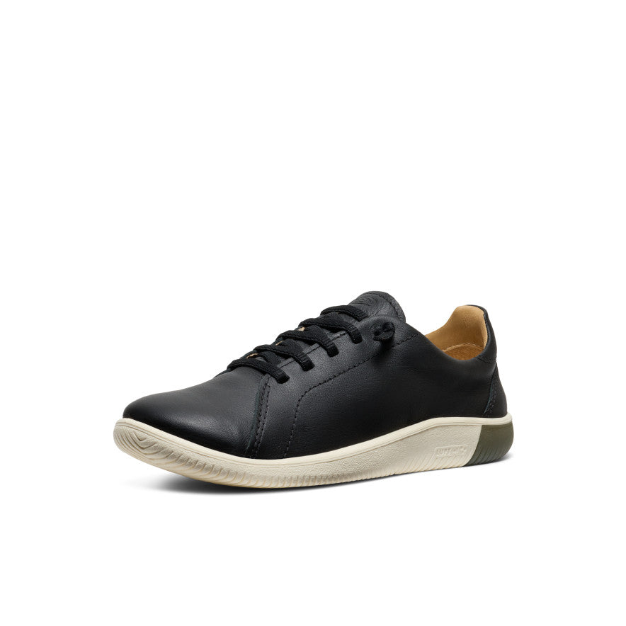 Women's KNX Leather Sneaker Black/Star White / Keen