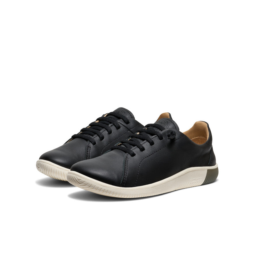 Women's KNX Leather Sneaker Black/Star White / Keen