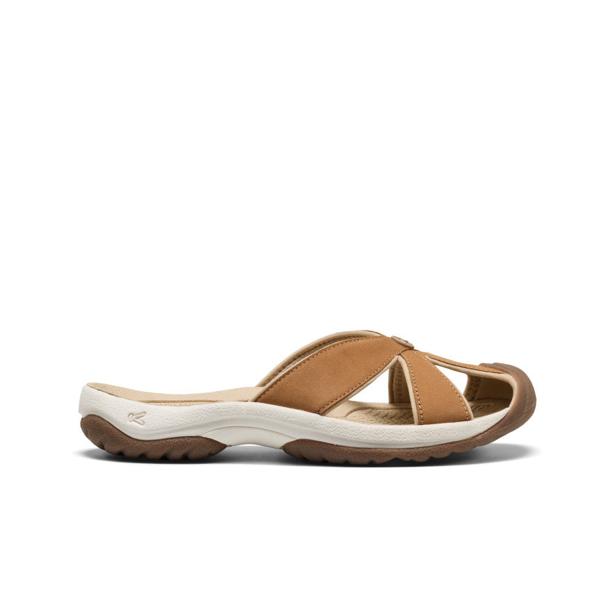 Women's Bali Leather Slide Sandal Chipmunk/Birch / Keen
