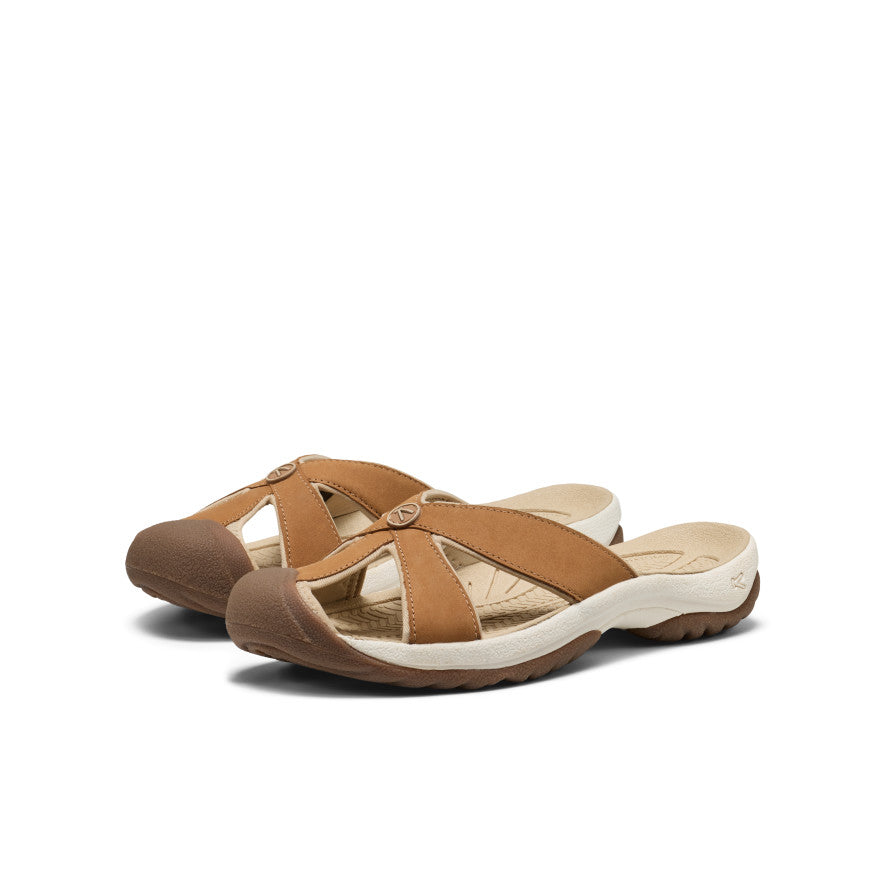 Women's Bali Leather Slide Sandal Chipmunk/Birch / Keen