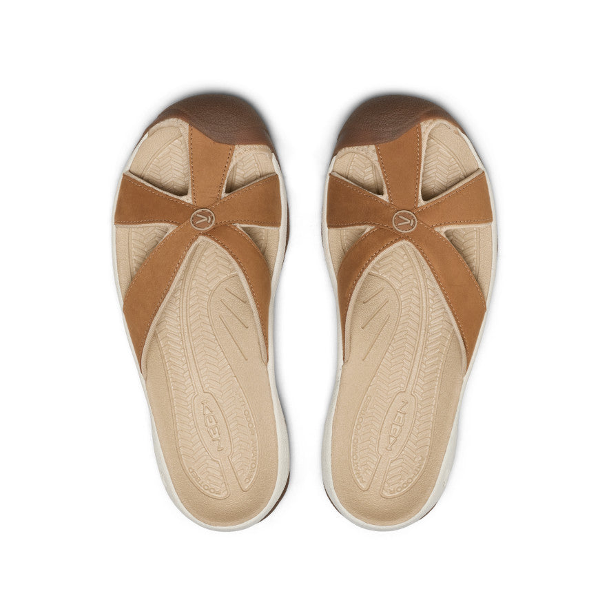 Women's Bali Leather Slide Sandal Chipmunk/Birch / Keen