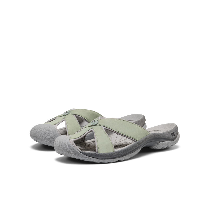 Women's Bali Leather Slide Sandal Lily Pad/Steel Grey / Keen