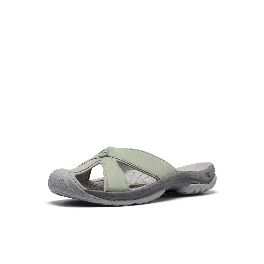 Women's Bali Leather Slide Sandal Lily Pad/Steel Grey / Keen