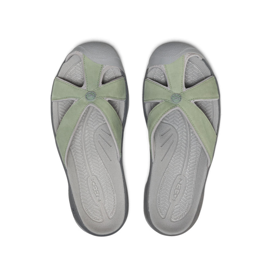 Women's Bali Leather Slide Sandal Lily Pad/Steel Grey / Keen