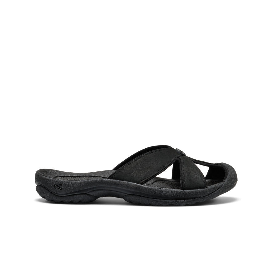 Women's Bali Leather Slide Sandal Black/Black / Keen