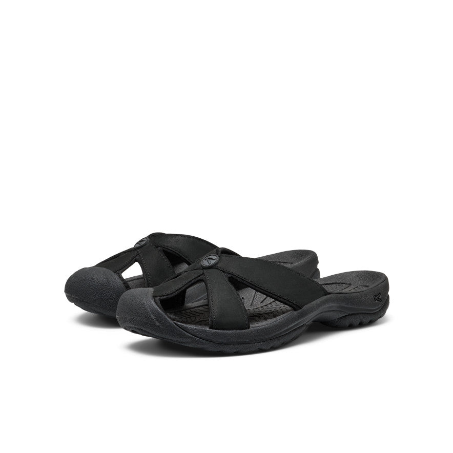 Women's Bali Leather Slide Sandal Black/Black / Keen