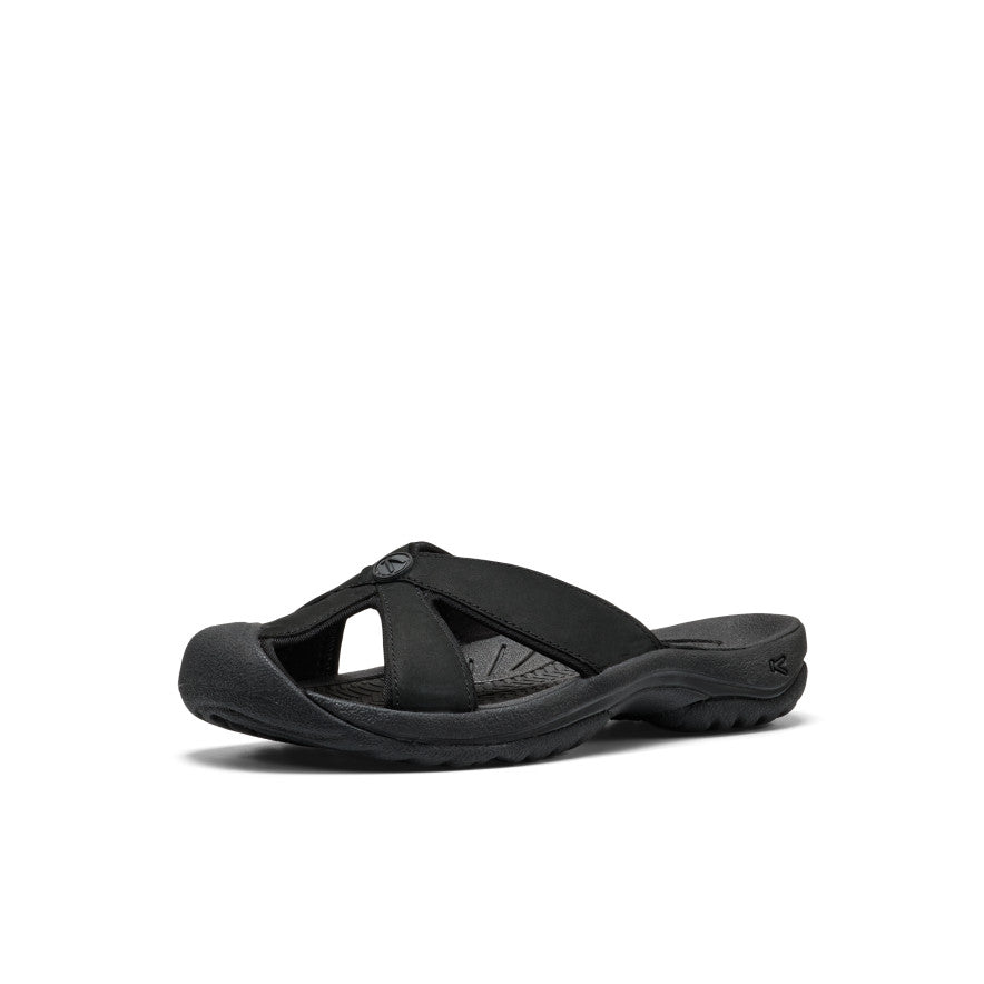 Women's Bali Leather Slide Sandal Black/Black / Keen
