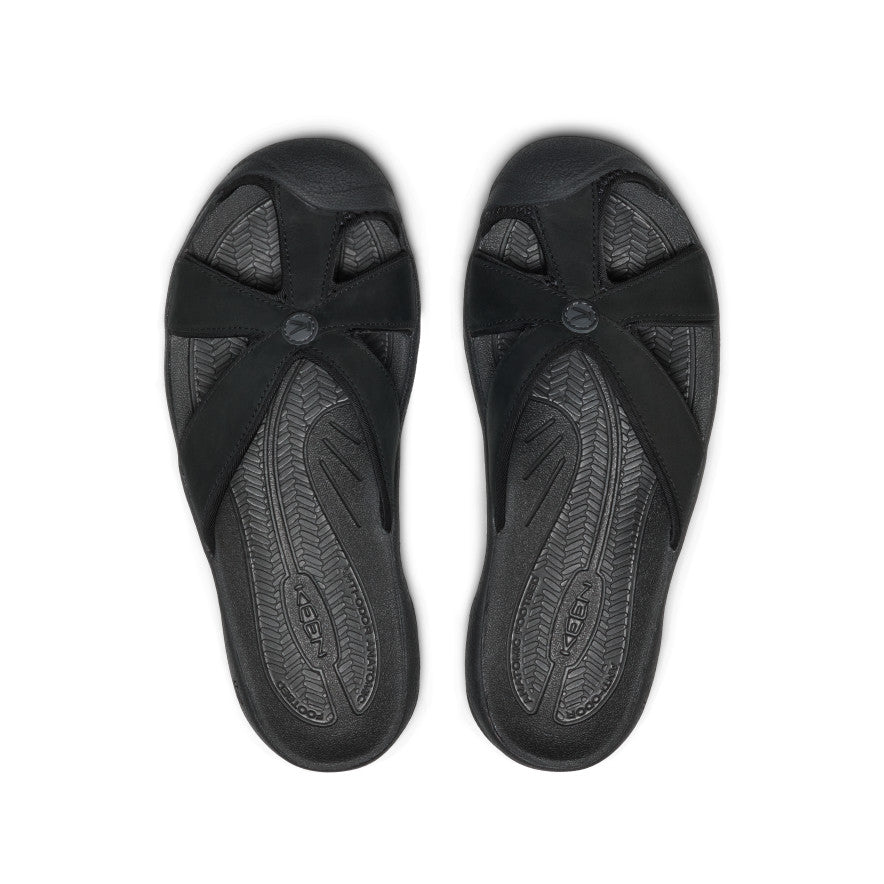 Women's Bali Leather Slide Sandal Black/Black / Keen