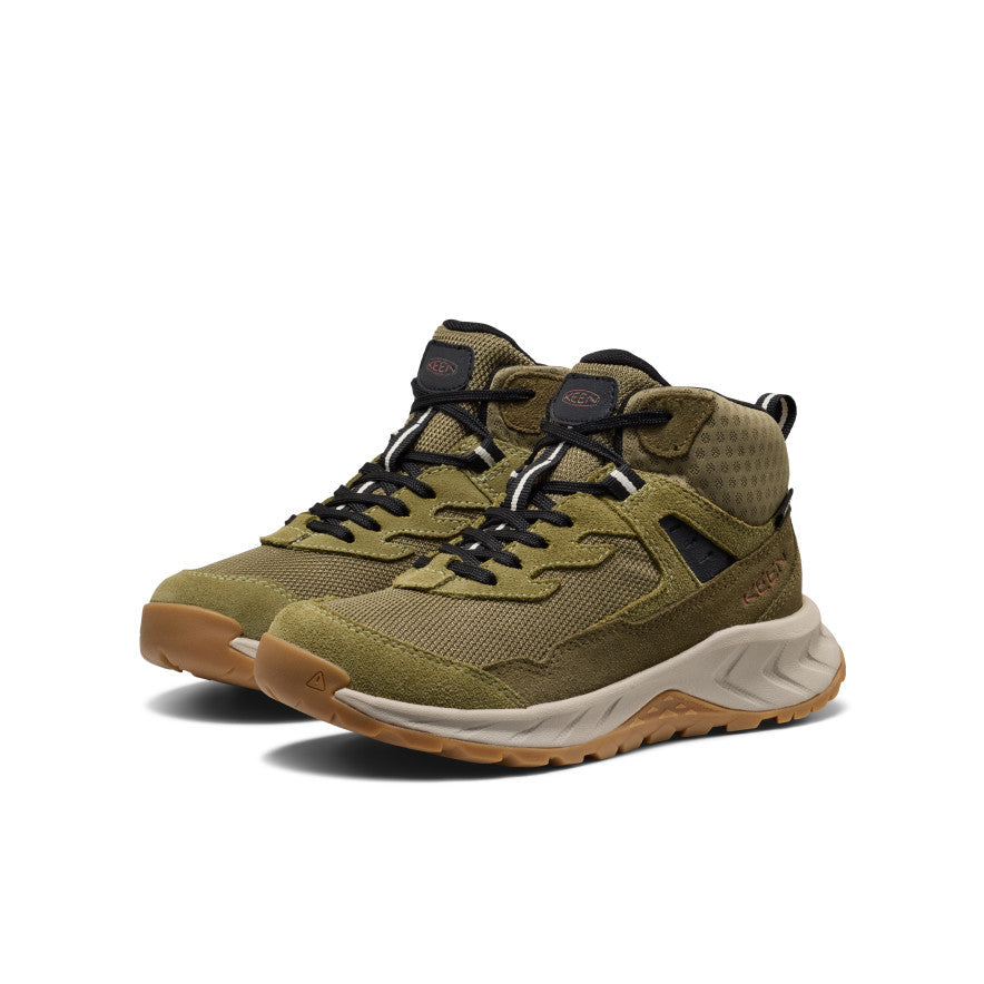 Big Kids' Hightrail Waterproof Hiking Boot Dark Olive/Martini Olive / Keen