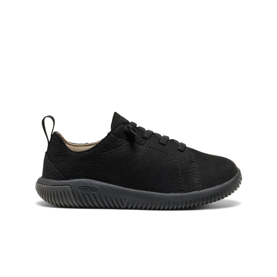 Little Kids' KNX Leather Sneaker Triple Black / Keen