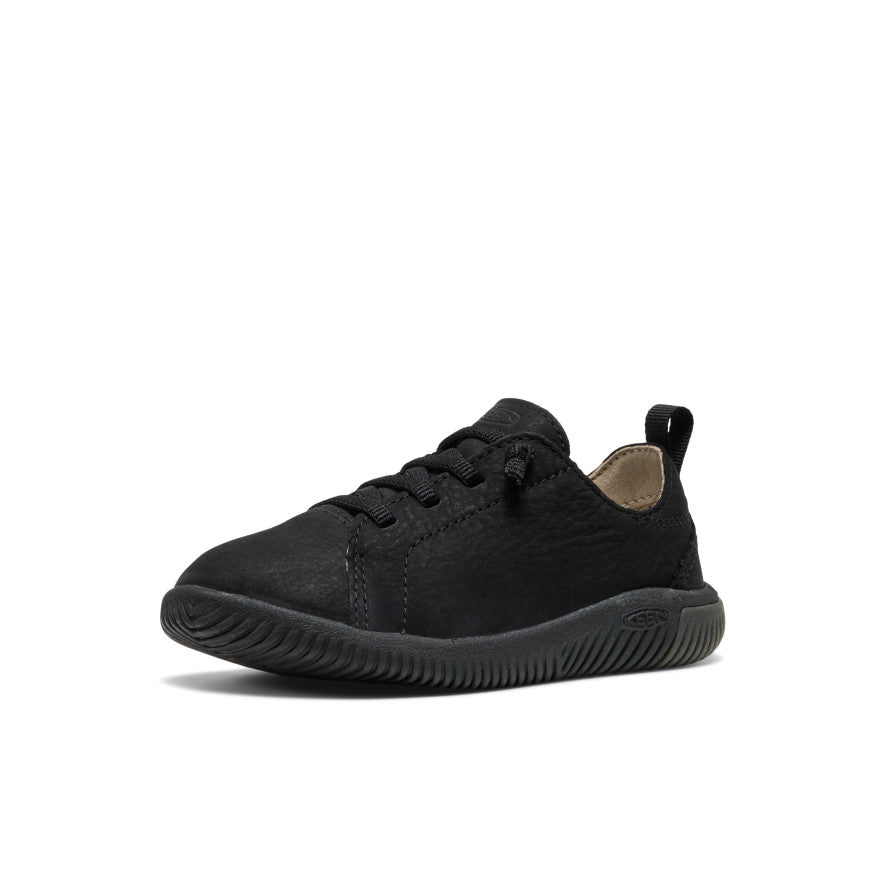 Little Kids' KNX Leather Sneaker Triple Black / Keen