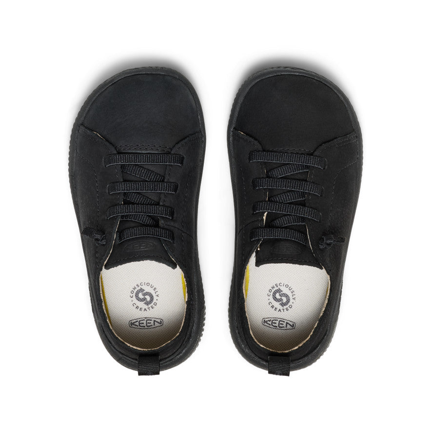 Little Kids' KNX Leather Sneaker Triple Black / Keen