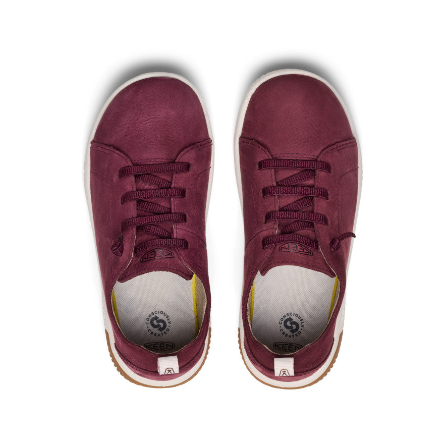 Big Kids' KNX Leather Sneaker Fig/Star White / Keen