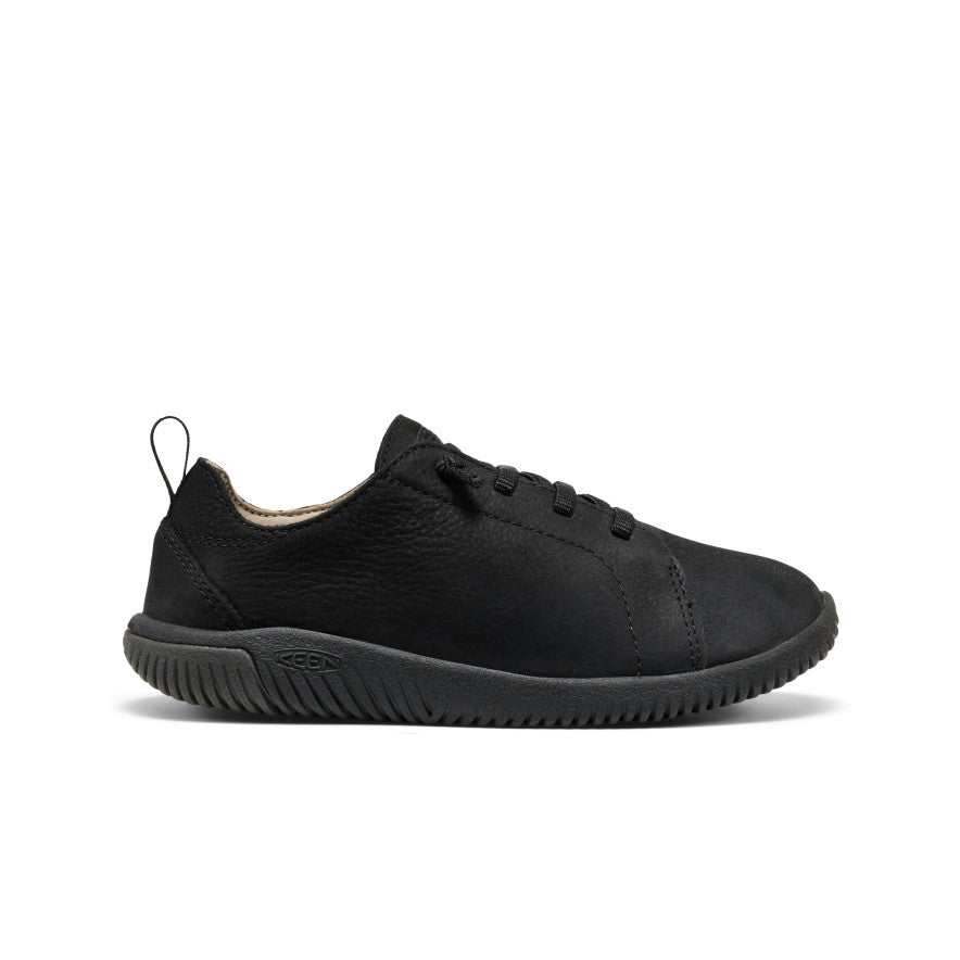 Big Kids' KNX Leather Sneaker Triple Black / Keen