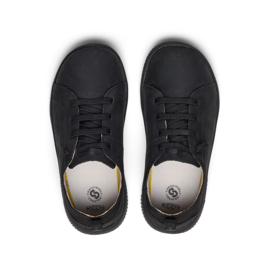 Big Kids' KNX Leather Sneaker Triple Black / Keen