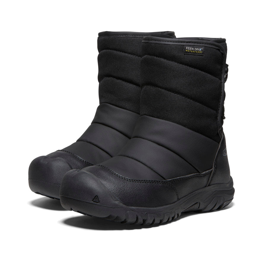 Big Kids' Puffrider Waterproof Winter Boot Black/Steel Grey / Keen